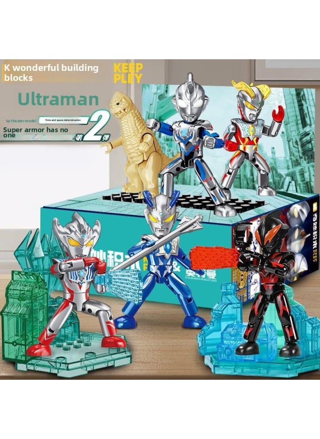 Generic - Wonderful Building Blocks Altman Bailey Yasai Rotega Time And Space Showdown Theater Edition Assembled Man Boy Gift-Color:Ultraman Theater Model-ultraman Heritage [zero + Zeta + Red King] - Image 1