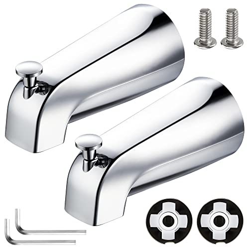 Enhon Slip on Tub Spout with Diverter, Compatible with American Standard 8888026.002 Tub Spout, Bathroom Bathtub Faucet, Fits 1/2 Copper Water Tube(5/8 Dia), 5/32 Hex Wrench(Chrome,2) - Image 1
