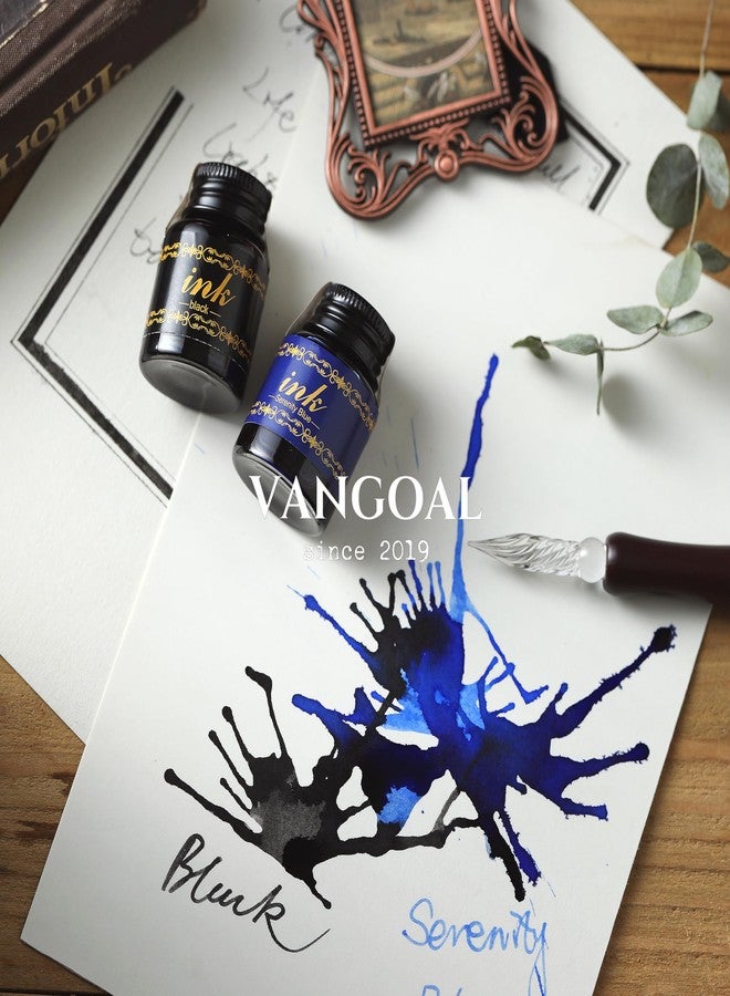 VANGOAL 6 Colors Ink Set, 6 Bottles Writing/Drawing Ink Black,Blue,Purple,Orange,Red Green Ink for Fountain Pen, Glass Pen, Calligraphy Dipping Pen, Feather Pen, Quill Pen, Witch Pen - Image 2