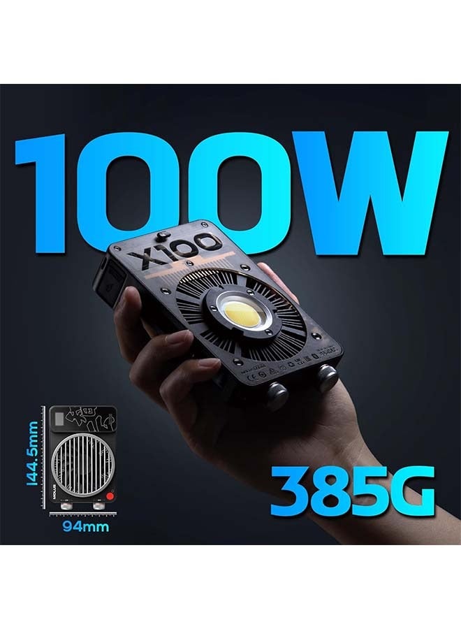زيون زين MOLUS X100 كومبو النسخة المحسّنة مصباح فيديو LED [رسمي]، ضوء محمول 100 واط 2700K-6500K CRI 95+ TLCI 97+ تحكم سطوع بلوتوث إضاءة مستمرة لتصوير الاستوديو - Image 2