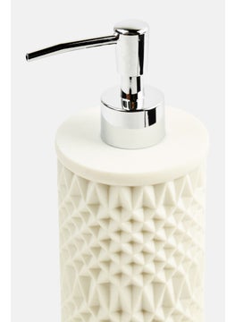 AMG Ceramic Waffle Weave Lotion Dispenser Pumps, White  - Image 3
