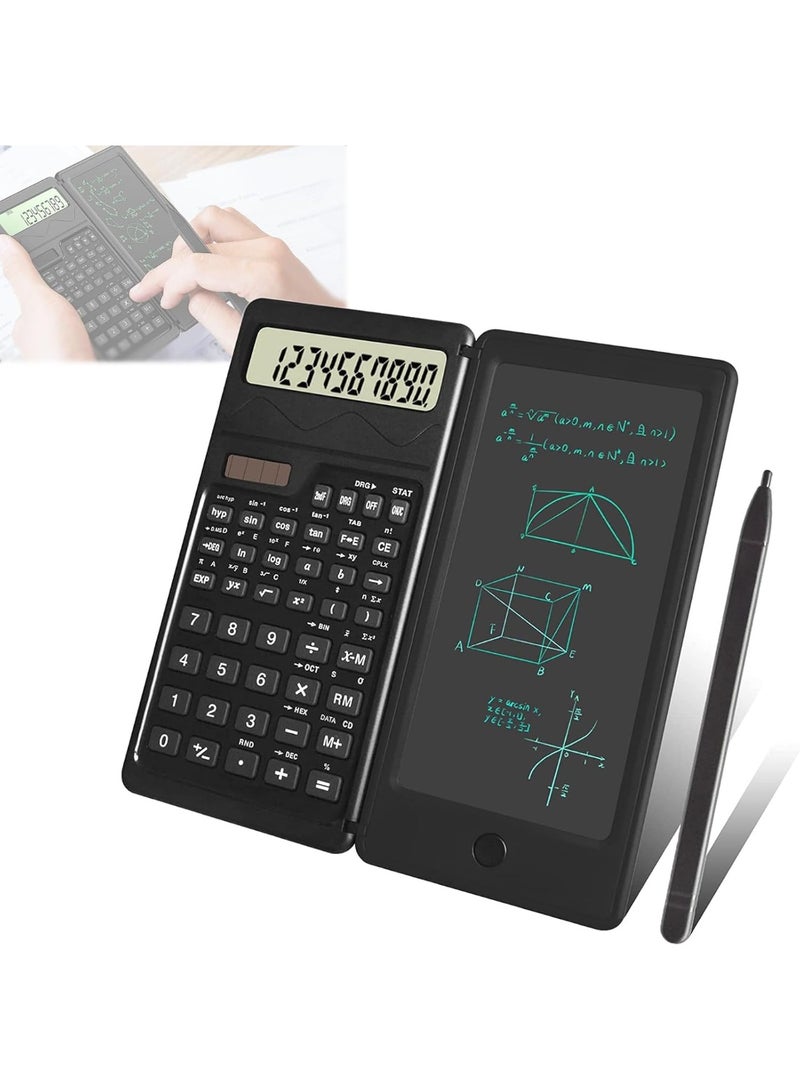 Scientific Calculator with Chalkboard Writing Board and Pen, Engineering Scientific Calculator with 12-Digit LCD Display and Battery Versatile for Students and Office Calculator Book - Image 1