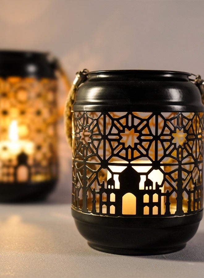 سوسيتي حامل شموع حديد، ديكور منزلي لرمضان، ديكور جو العيد  - Image 3