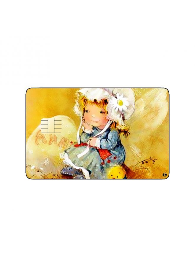 RKN PRINTED BANK CARD STICKER Cute Girl Drawing In Winter - Image 2