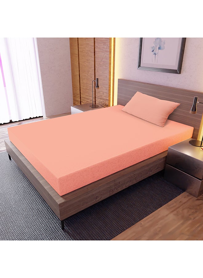SolidColored Single Bedsheet Set 128 Thread Count Premium QualityCotton BlendedSoft and Comfortable Dyed Camel Color 1 Single Bed Flat Sheet (152 x 229 cm) and 1 Pillow case (51 x 76 cm)