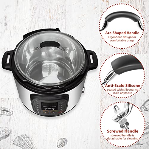 WishDirect 10 Inch Tempered Glass Lid Compatible with 8 Quart Instant Pot and Ninja Foodi, Universal Electric Pressure Cooker Lid with Upgraded Heat-resistant Silicone Handle - Image 4