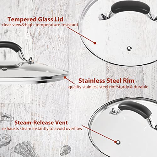 WishDirect 10 Inch Tempered Glass Lid Compatible with 8 Quart Instant Pot and Ninja Foodi, Universal Electric Pressure Cooker Lid with Upgraded Heat-resistant Silicone Handle - Image 3