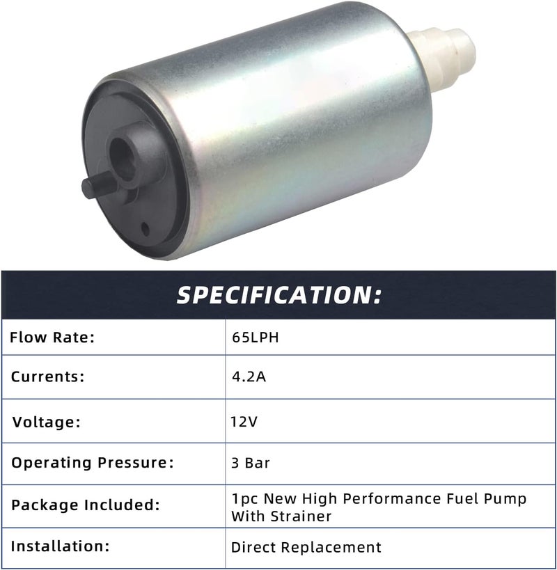 PLDDE High Performance DC 12V Electric Gas Intank EFI Fuel Pump Assembly with Strainer - Image 3