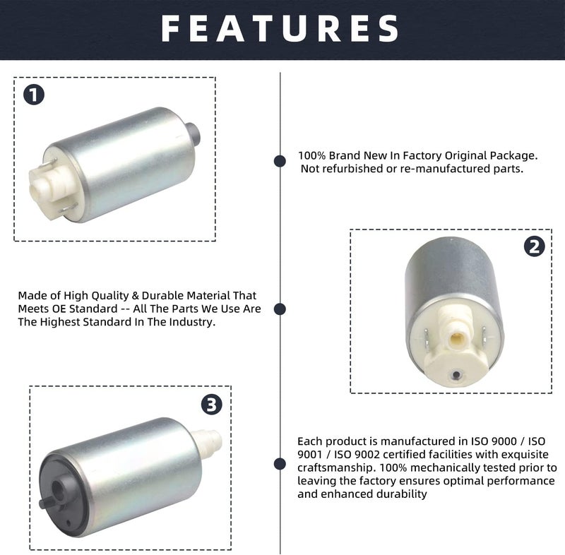 PLDDE High Performance DC 12V Electric Gas Intank EFI Fuel Pump Assembly with Strainer - Image 5