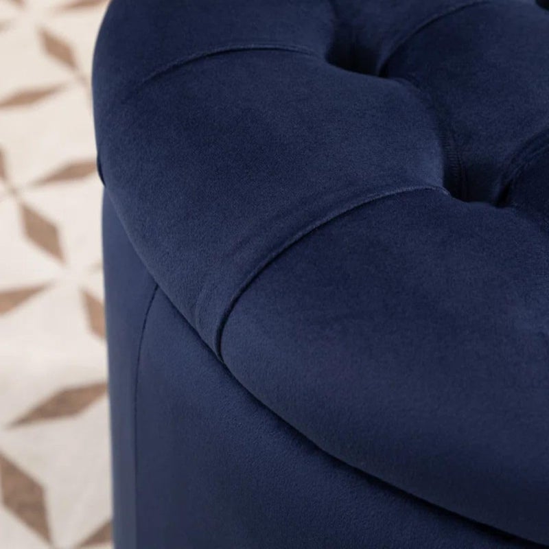 Comfynest Modern Velvet Tufted Round Storage Ottoman - Image 5
