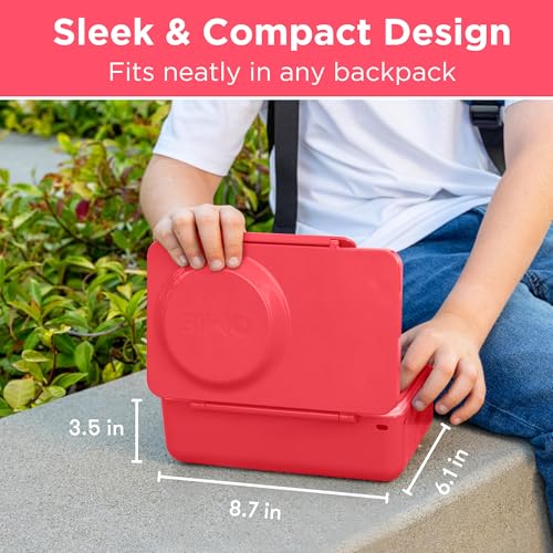 OMIE صندوق أومي أومي بوكس UP للأطفال | صندوق غداء معزول | وعاء طعام حراري محكم الغلق | حزمة ثلج | 2 قسم (وردي الكرز) - Image 5