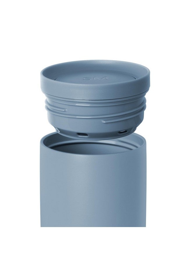 Simple Modern Travel Coffee Mug Tumbler with 360° Lid | Ceramic-Lined Insulated Stainless Steel Cold Brew Iced Coffee Cup Thermos | Gifts for Women Men Her Him | Voyager Signature | 16oz | Blue Dune - Image 3