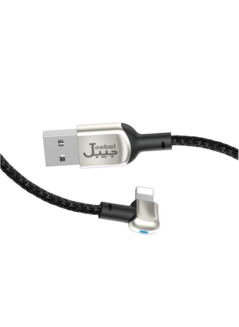 Jeebel - GAME CABLE, 90ْ° LIGHTNING CABLE WITH LED INDICATOR - Image 1