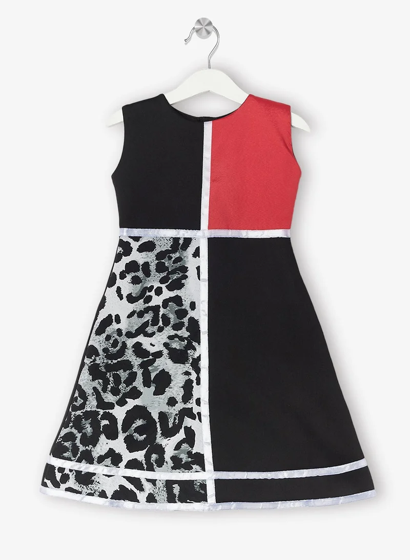 Little Golden Apple Colorblocked A-Line Dress