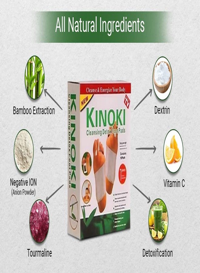 Kinoki Cleansing Detox Foot Patches 20 Adhesive Pads Kit Natural Unwanted Toxins - Image 2