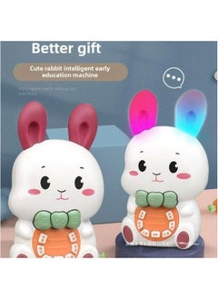 Generic Children's Story Machine Nursery Rhyme Player Baby Early Education Music Enlightenment Toy Educational Infant Singing-Memory Capacity:[rechargeable Version] Cute Rabbit + [biteable] Sliding Soft Rubber Car  - Image 1