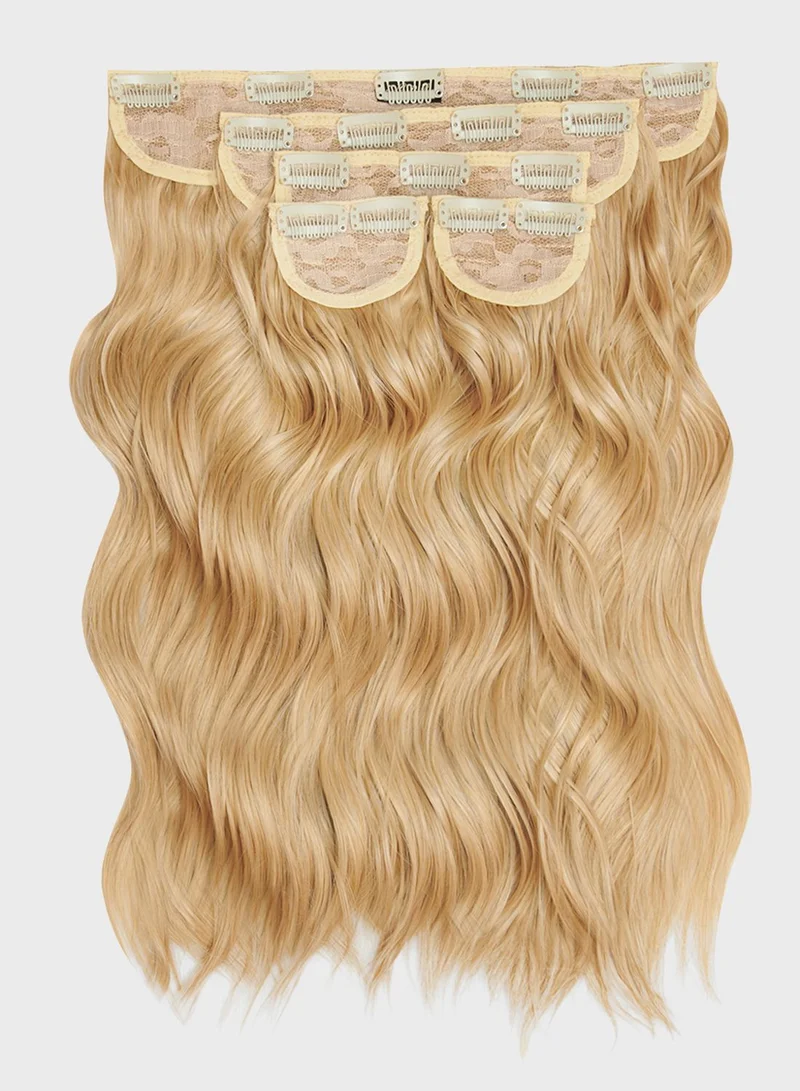 LullaBellz Super Thick 22" 5 Piece Brushed Out Wave Clip In Hair Extensions -611/Kb88 Golden Blonde
