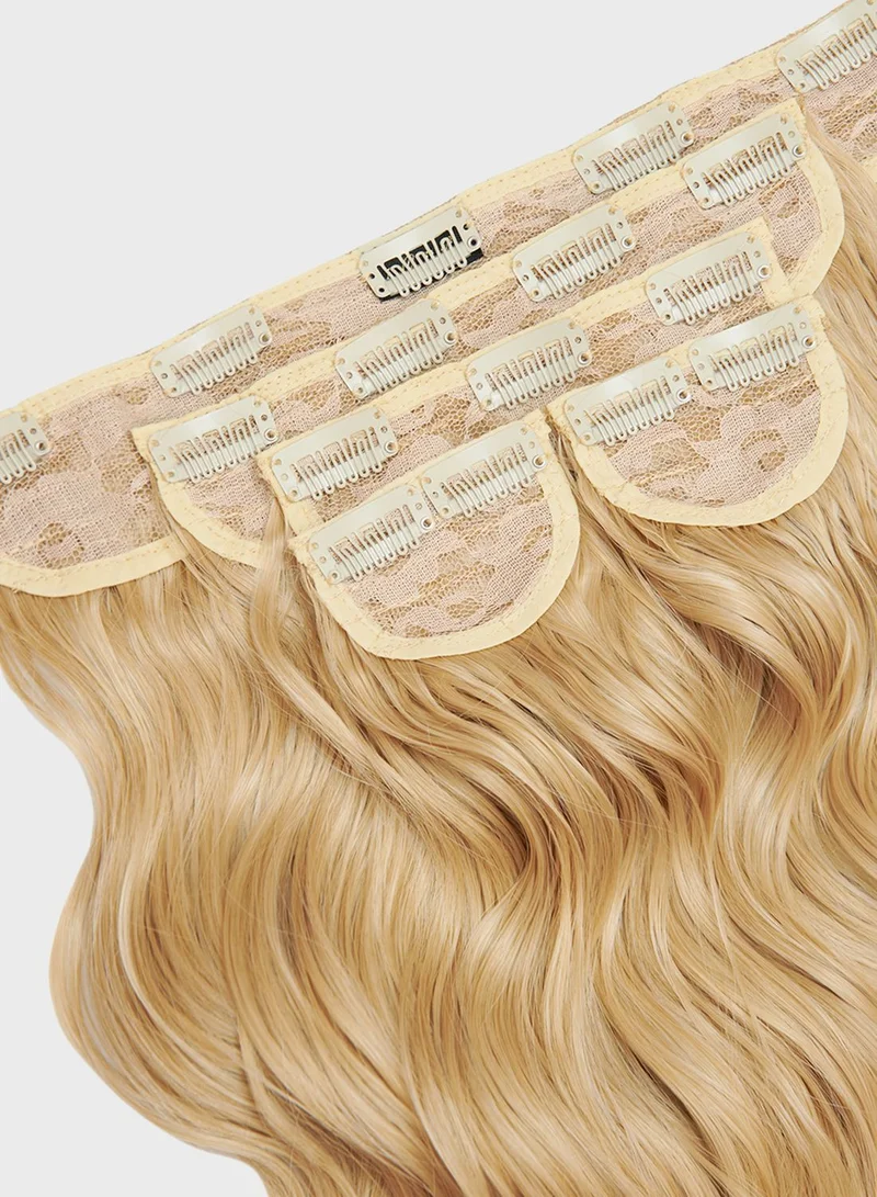 LullaBellz Super Thick 22" 5 Piece Brushed Out Wave Clip In Hair Extensions -611/Kb88 Golden Blonde