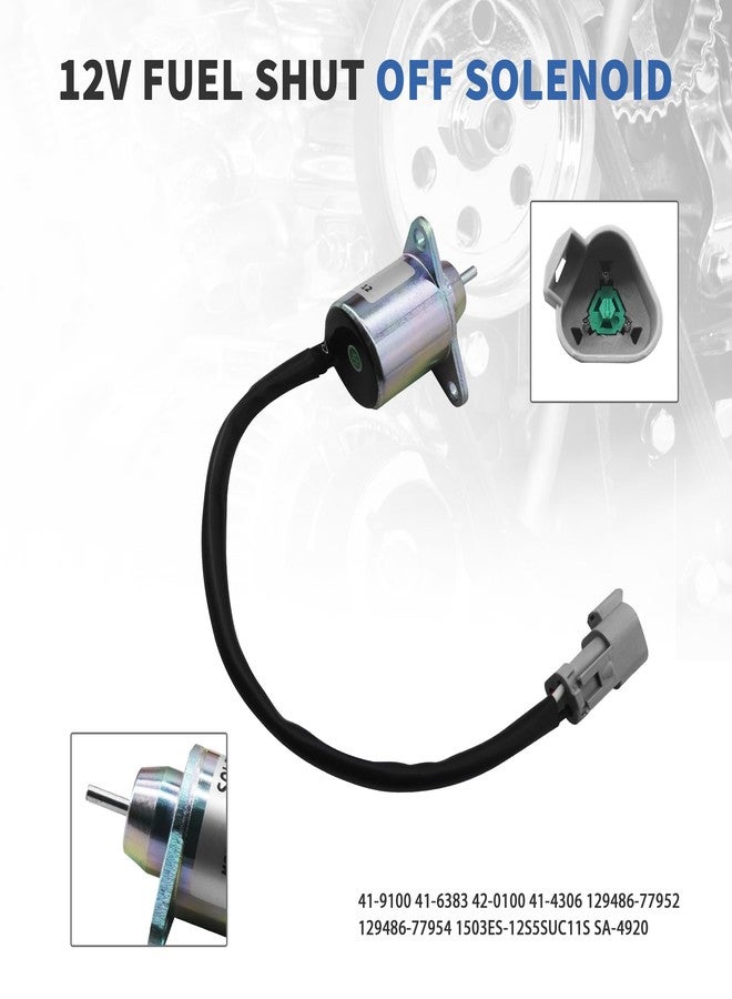 RABROPAR Fuel Shutoff Solenoid Stop Shutdown Solenoid 41-9100 42-100 41-6383 Compatible with Thermo King KD MD RD SL, Compatible with Yanmar 366 374 388 395 482 486 Engine - Image 2