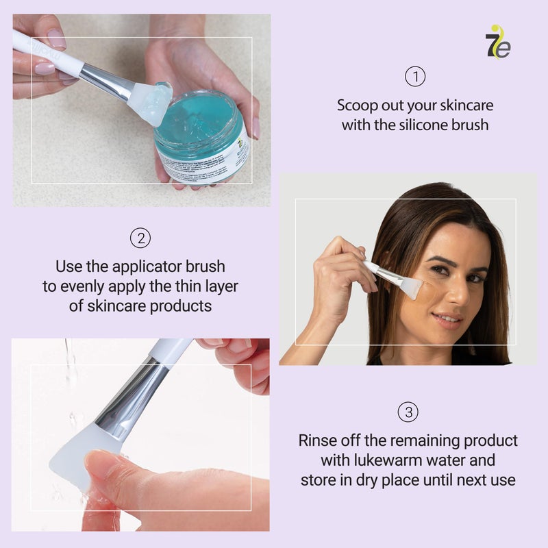 MyoLift 7eWellness Applicator Silicon Brush - Mask applicator brush for Facial Skincare, Reusable brush for the Anti Aging mask, Soft & Durable Face Mask Applicator for gels, DIY masks, easy-to-clean - Image 4