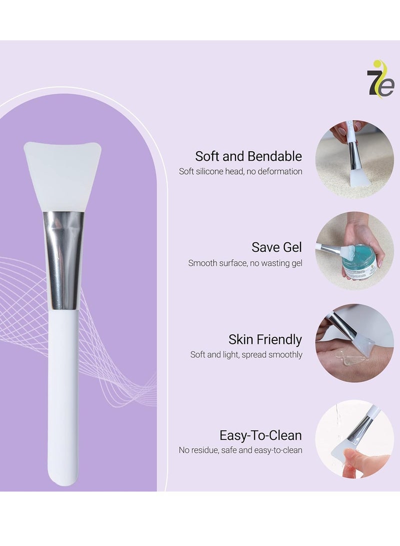 7eWellness Applicator Silicon Brush - Mask applicator brush for Facial Skincare, Reusable brush for the Anti Aging mask, Soft & Durable Face Mask Applicator for gels, DIY masks, easy-to-clean
