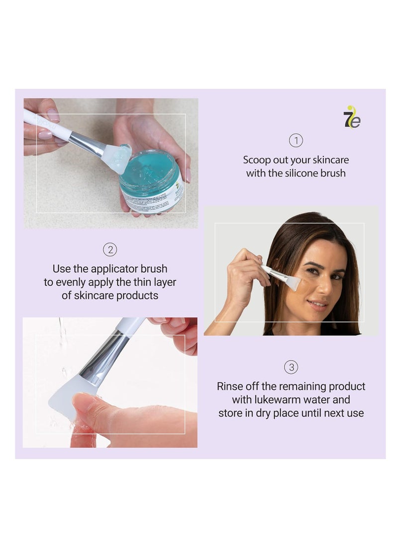 7eWellness Applicator Silicon Brush - Mask applicator brush for Facial Skincare, Reusable brush for the Anti Aging mask, Soft & Durable Face Mask Applicator for gels, DIY masks, easy-to-clean