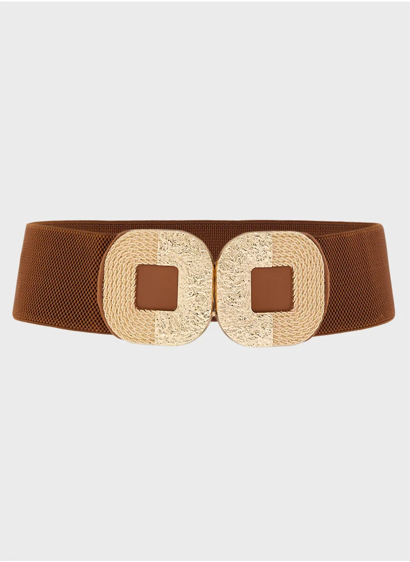 جينجر Gold Detal Wide Belt