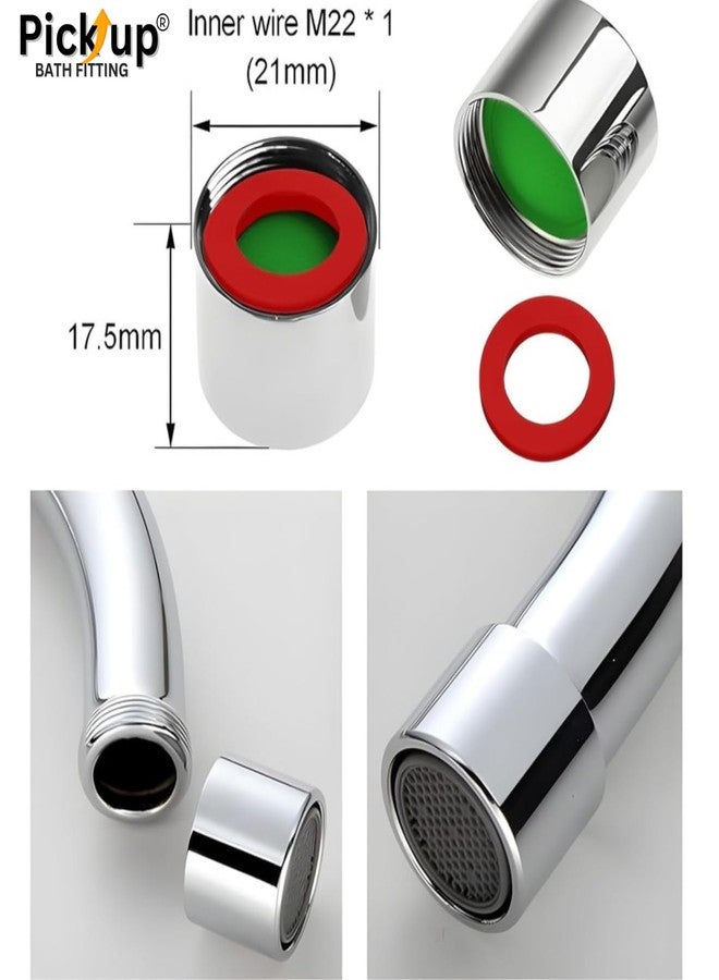 PICK - UP 𝗣𝗜𝗖𝗞 𝗨𝗣® Brass, Replacement Tap Aeartor With Foam Flow For F22mm Thread, Silver (5-Piece Set) 𝗙𝗿𝗲𝗲 1-Taflon Tape. - Image 4