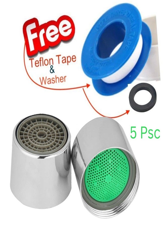PICK - UP 𝗣𝗜𝗖𝗞 𝗨𝗣® Brass, Replacement Tap Aeartor With Foam Flow For F22mm Thread, Silver (5-Piece Set) 𝗙𝗿𝗲𝗲 1-Taflon Tape. - Image 2