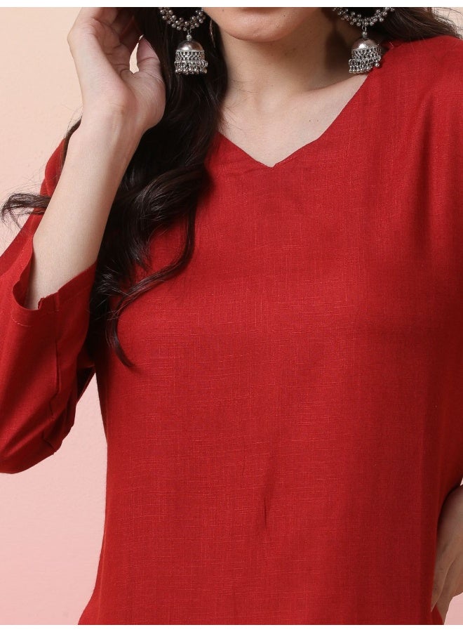 AKS Maroon Kurta with Leheriya Baloon pant  - Image 2