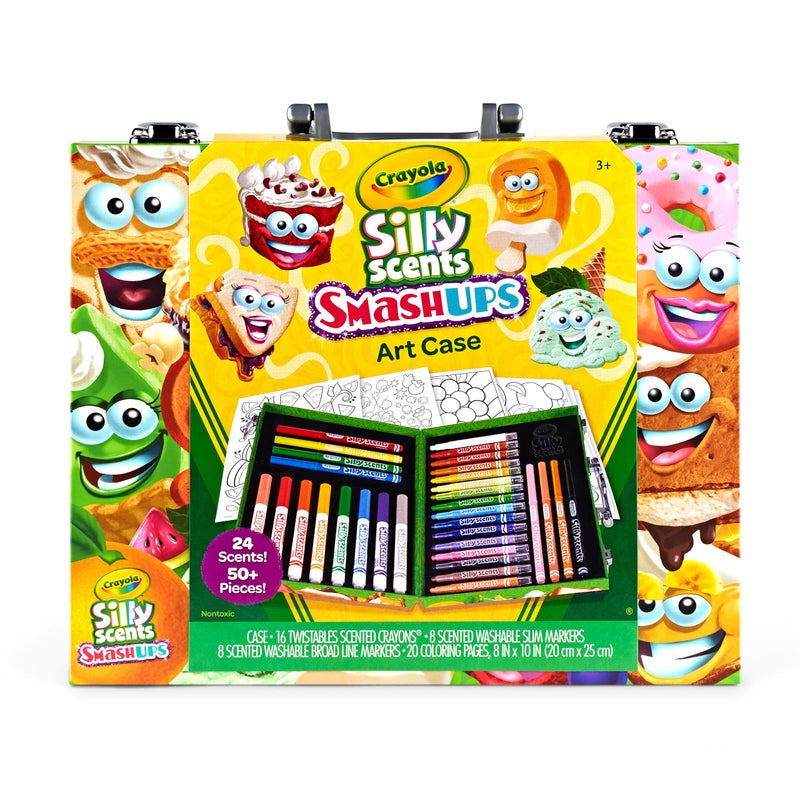 Crayola Silly Scents Mini Inspiration Art Case, Scented Crayons & Markers Set, Art Kit for Kids, Coloring Supplies, Travel Gifts for Kids, Ages 4+ - Image 1