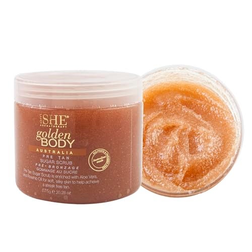 Om SHE Aromatherapy Golden Body Pre Tan Sugar Scrub - Image 5