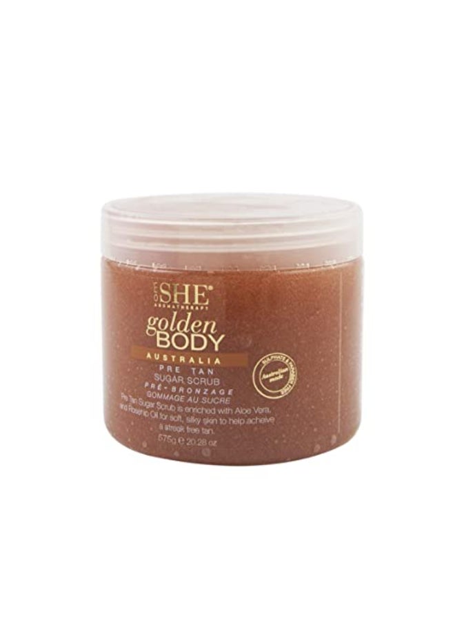 Om SHE Aromatherapy Golden Body Pre Tan Sugar Scrub - Image 1