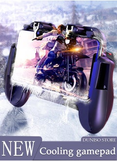 DUNISO 2 in 1 Phone Cooler for Gaming, Fast Phone Cooling Fan Gamepad, Mobile Game Controller, Cellphone Radiator for Mobile Gaming TikTok Live Stream, Fit All Types of iPhone Android Smartphones  - Image 1