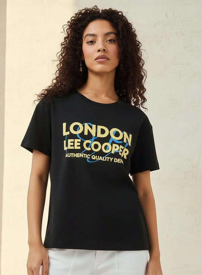 لي كوبر Lee Cooper Cotton T shirt with Logo Print
