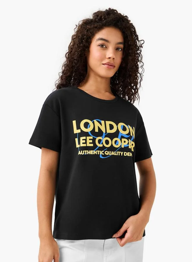 لي كوبر Lee Cooper Cotton T shirt with Logo Print