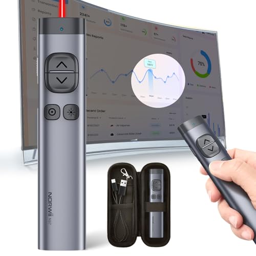 Norwii N97s TV Screen Presentation Clicker for powerpoint presentations, powerpoint clicker, Presentation Remote, Bluetooth Wireless Presenter, Digital Pointer for TV Screen Under Win/Mac - Image 1