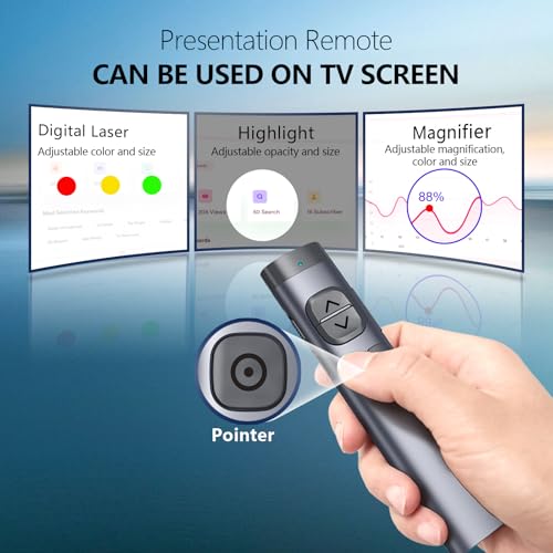 Norwii N97s TV Screen Presentation Clicker for powerpoint presentations, powerpoint clicker, Presentation Remote, Bluetooth Wireless Presenter, Digital Pointer for TV Screen Under Win/Mac - Image 2