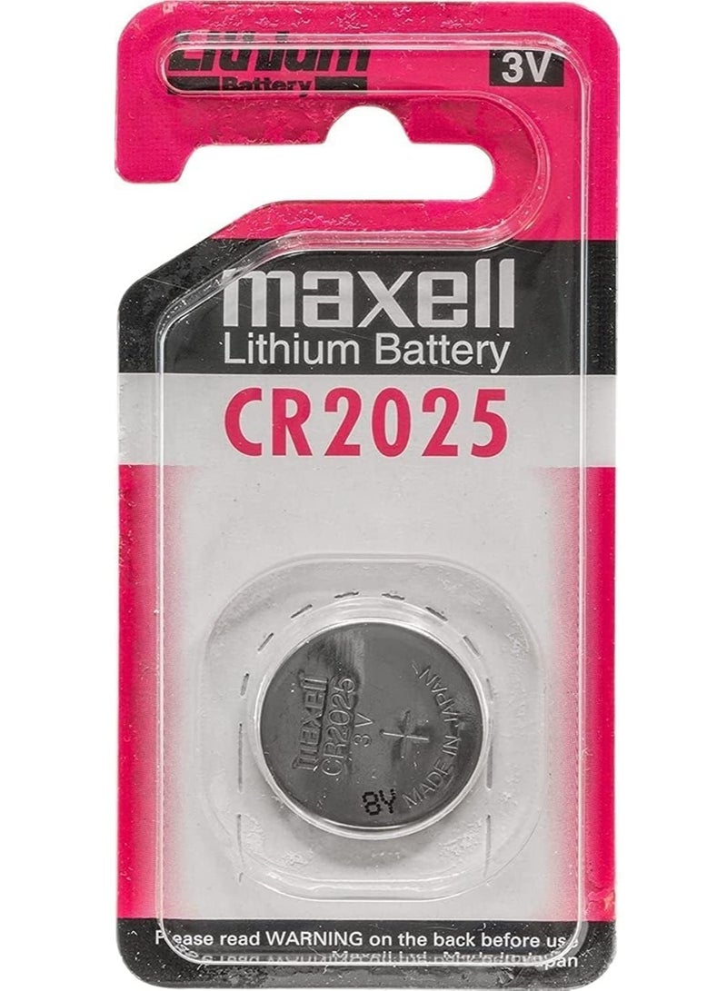 ماكسل بطاريات ليثيوم عملة معدنية Maxell CR2025 3V، طويلة الأمد [عبوة مقاومة للأطفال] فضية | مجموعة من قطعتين | بطاريات زر عادية | صنع في اليابان - Image 3