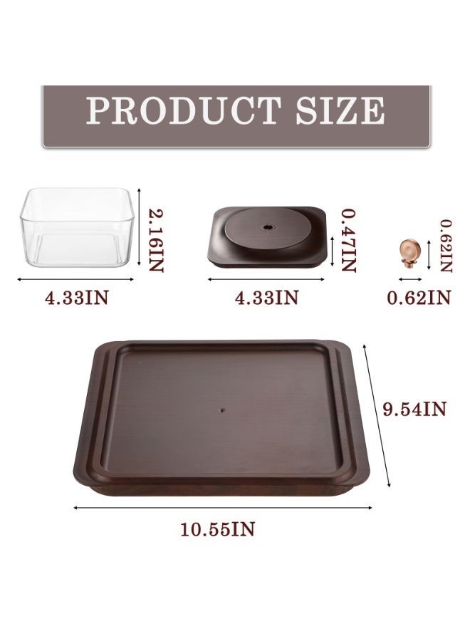 WALALLA Snack Serving Tray,Household Divided Serving Tray with lid,Platter Tray Suitable for Fruit,Candy,Nuts,Compartment Serving Tray with lid,Plastic Imitated Wood Square Snack Tray,Ideal for Home, Party,Birthday - Image 2