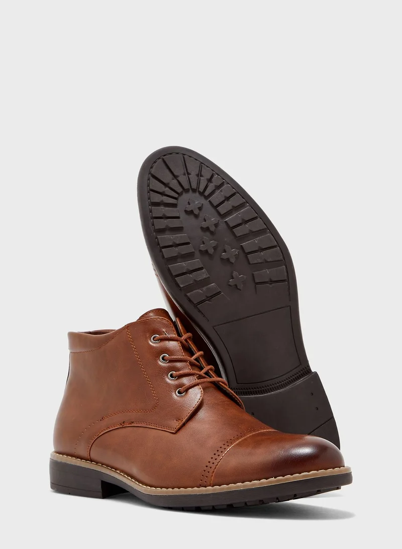 Robert Wood Faux Leather Formal Boots