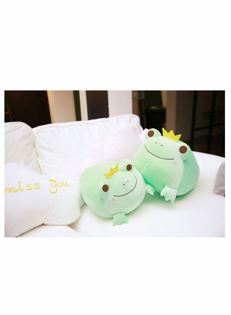 ضفدع محشي ناعم للغاية، لعبة ضفدع محشوة بوجه مبتسم، وسادة ضفدع محشوة قابلة للضغط، هدية لعبة ضفدع محشوة رائعة للأطفال، الأطفال، الفتيات، الأولاد، زينة ضفدع فريدة بتاج (أخضر، 14") - Image 3