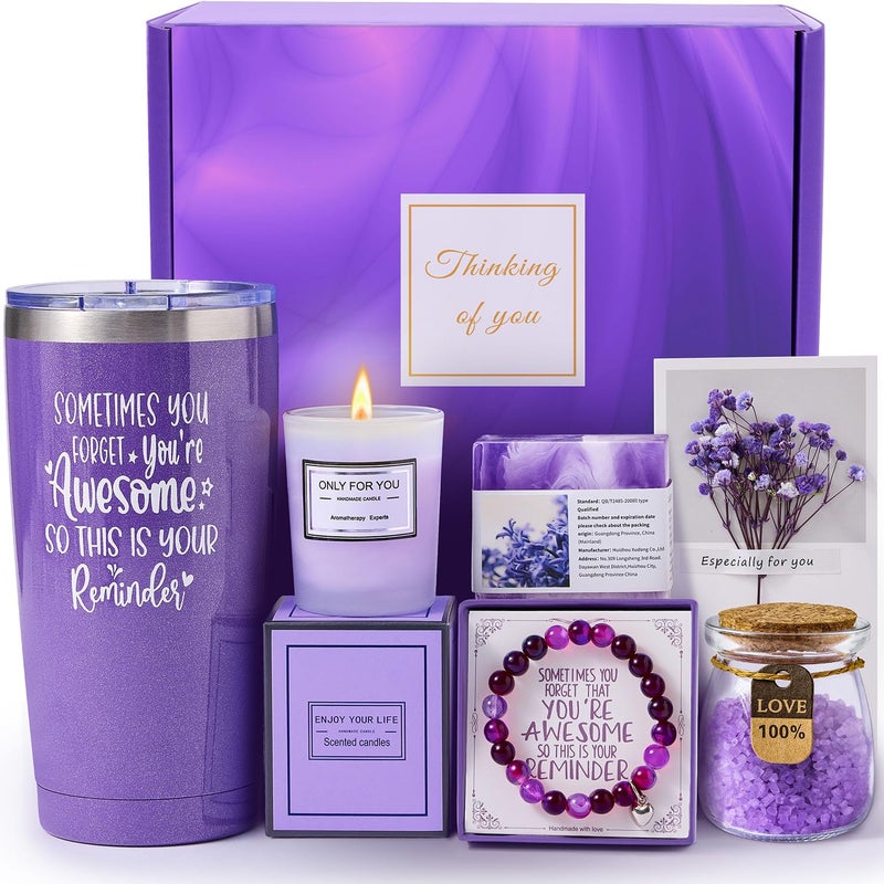 CITTA Gifts for Women Mom Wife Her Unique Birthday Mothers Day Thank You Gift for Women Best Friend Lavender Spa Bath Gift Basket Set for Her Self Care Get Well Retirement Appreciation Gifts - Image 1