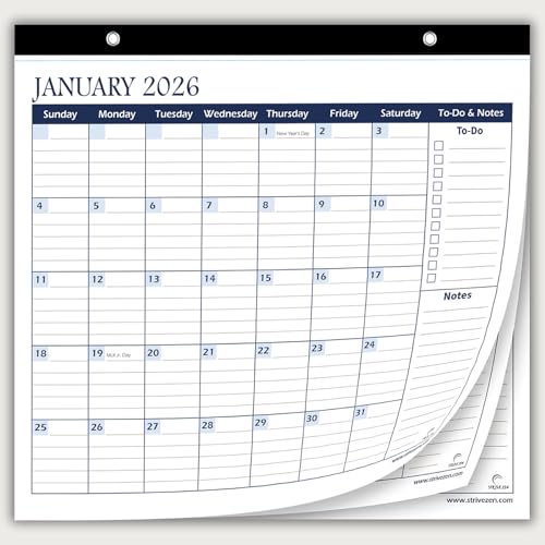 STRIVE ZEN 2026 2027 Refrigerator Calendar by StriveZen, Magnetic, Monthly, January 2026 -December 2027, Strong Magnets for Fridge, 10x10 Inch, Academic, Teacher, Busy Mom, Home-Office, Minimalist, 24 months - Image 1