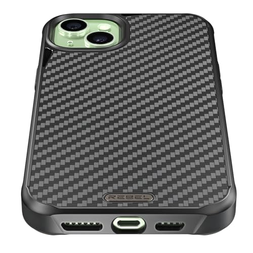 REBEL Case for iPhone 15 Plus [Gen-5 Aramid Fiber] Strong MagSafe Compatible, Grippy Sides, Shockproof Corners, CNC Metal Buttons, Upgraded Protective Design, 6.7 Inch Phone 2023 (Black) - Image 4