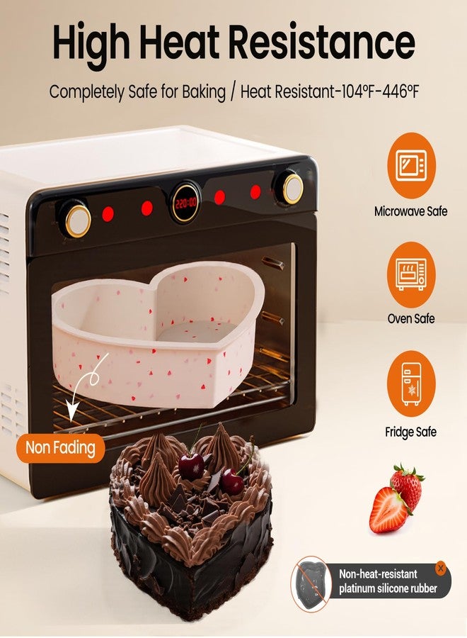 SJ 2P Silicone Heart Shaped Cake Pans, 6 Inch Nonstick Cake Pan, BPA Free Silicone Heart Cake Baking Mold for Oven Dishwasher Safe-Heartdot - Image 5