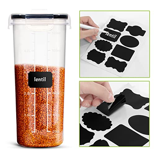 Utopia Kitchen Cereal Containers Storage - Airtight Food Storage Containers & Cereal Dispenser For Pantry Organization (Clear, 4 Liter Pack of 3) - Image 5