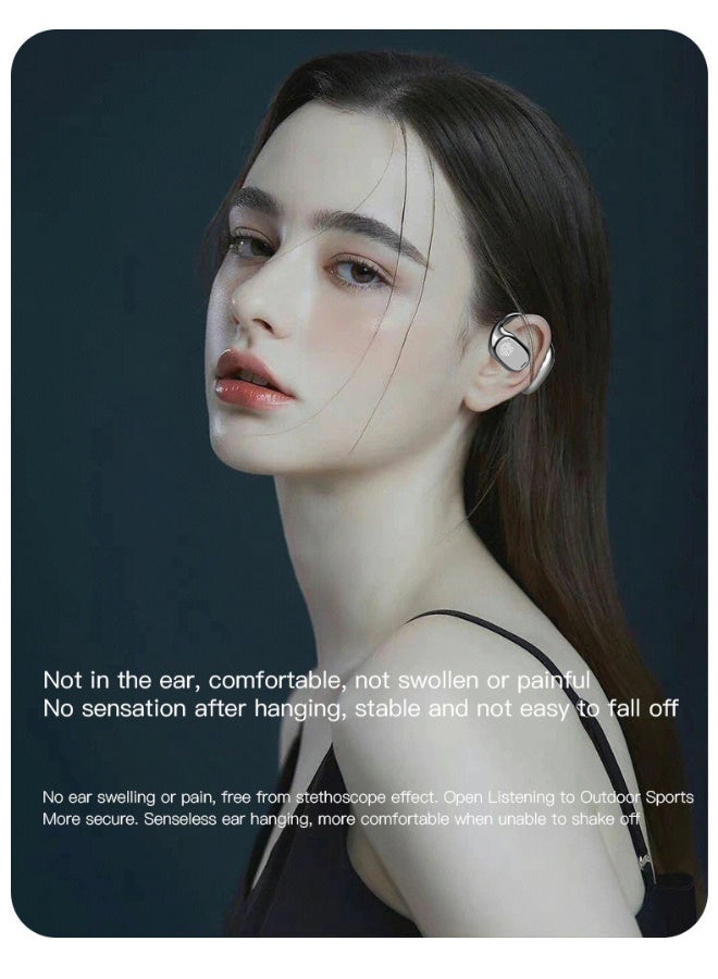 NIBEMINENT Wireless Headphones Bluetooth Ear Clip Noise-cancelling Earphones with Wireless Charging Case Digital Display and Touch Control Waterproof for Running Sport Gym  - Image 3