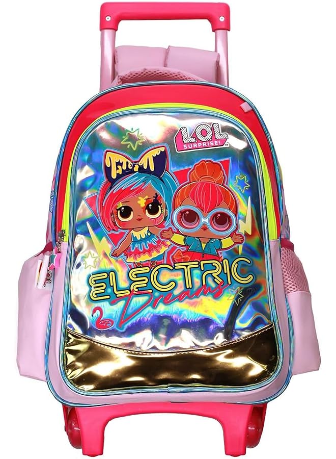 رينبو ماكس حقيبة عربة 15 LOL + حافظة أقلام للبنات باللون الوردي
