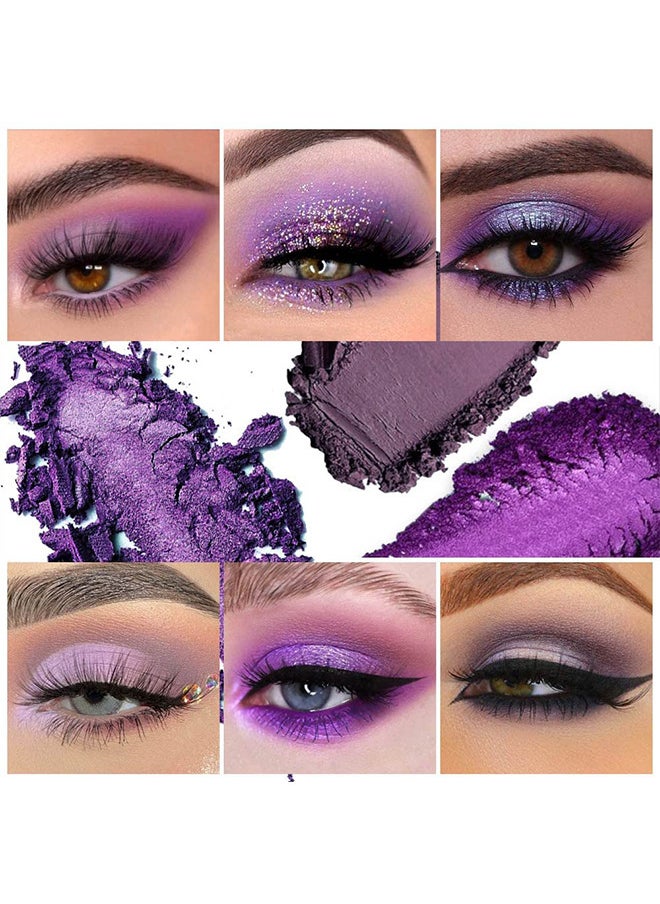 Baolishi 6 Shades Purple Eyeshadow Palette Makeup Matte Glitter - Dream Purple Pink Dark Red Violet Lovely Bright Shimmer Travel Eyeshadow Pallet For Girl Women  - Image 4